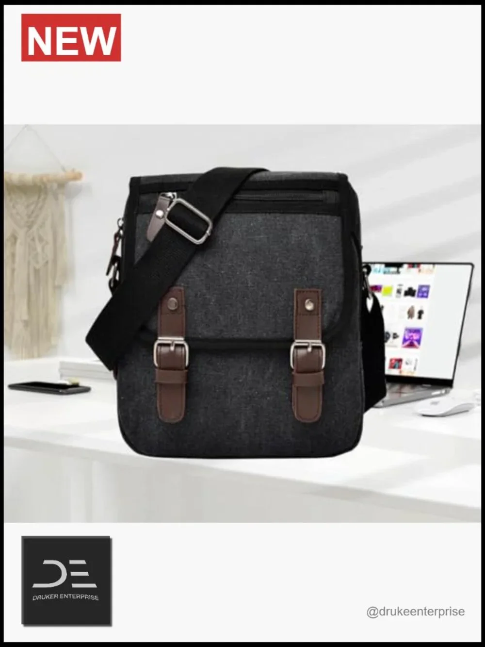 Vintage Canvas Messenger Bag Crossbody Shoulder Travel Satchel
